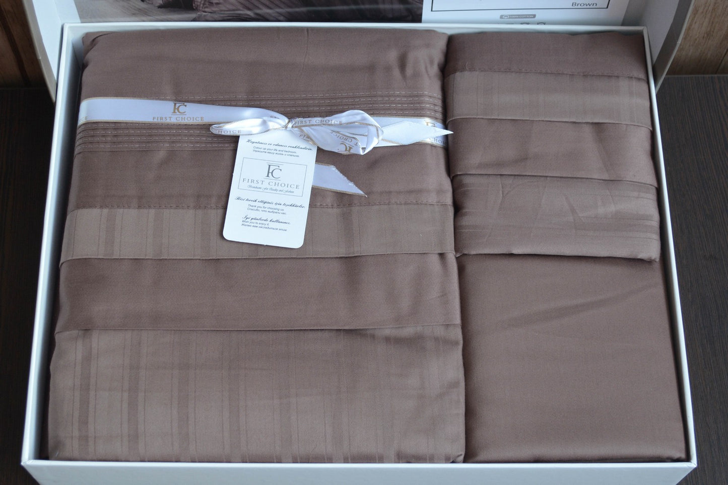 Постільна білизна Страйп сатин Deluxe Satin New Trend Brown