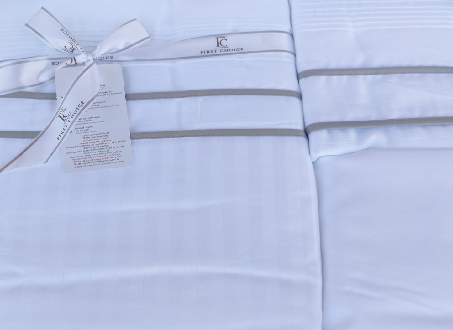 Постільна білизна Страйп сатин Deluxe Satin Stripe Style White