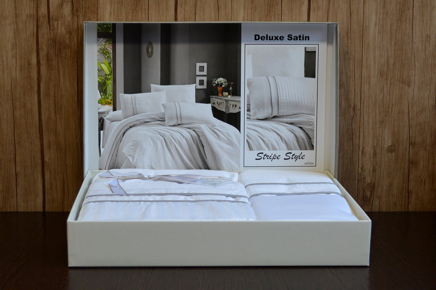 Постільна білизна Страйп сатин Deluxe Satin Stripe Style White