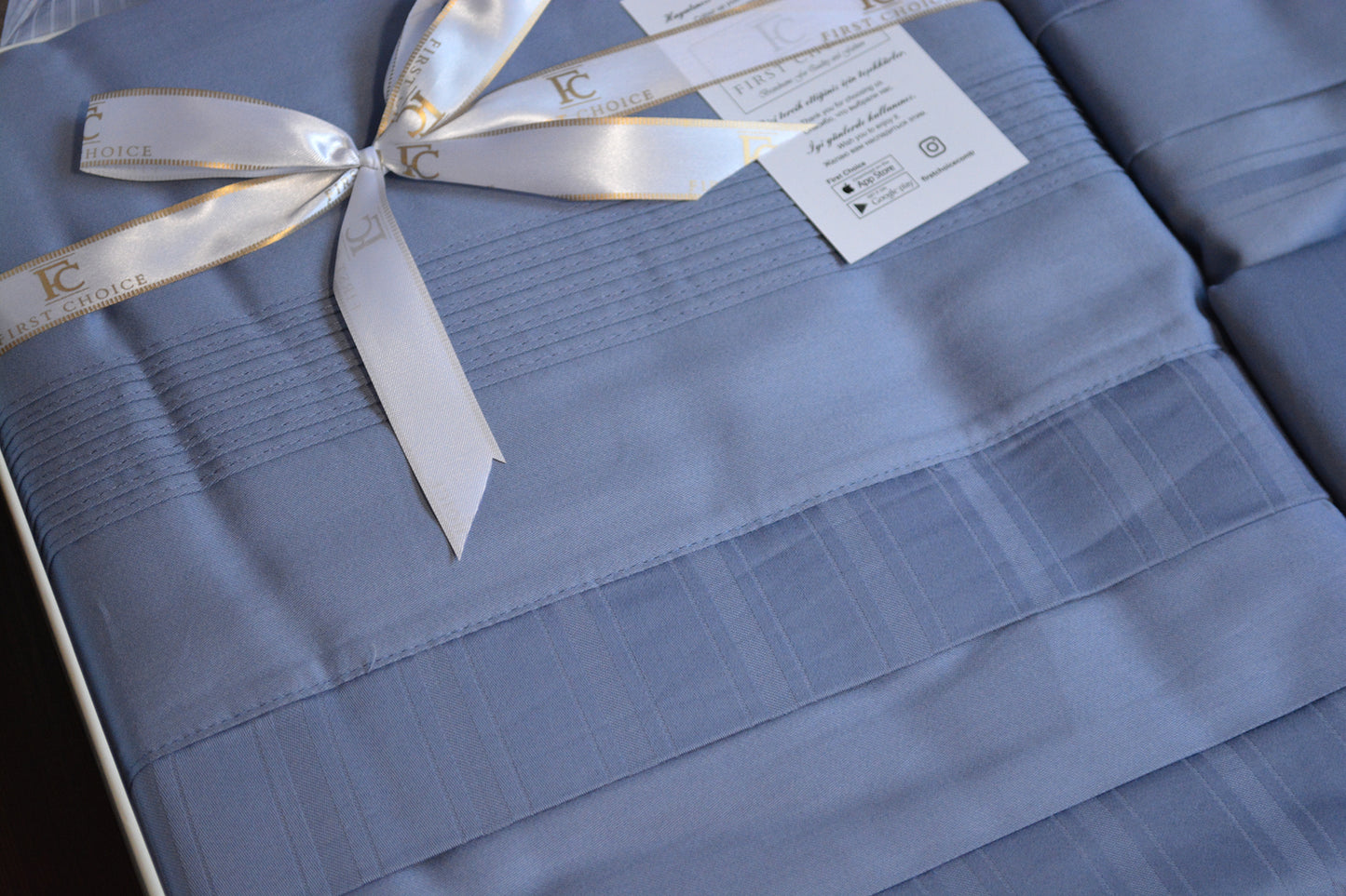 Постільна білизна Страйп сатин Deluxe Satin New Trend Dusty Blue
