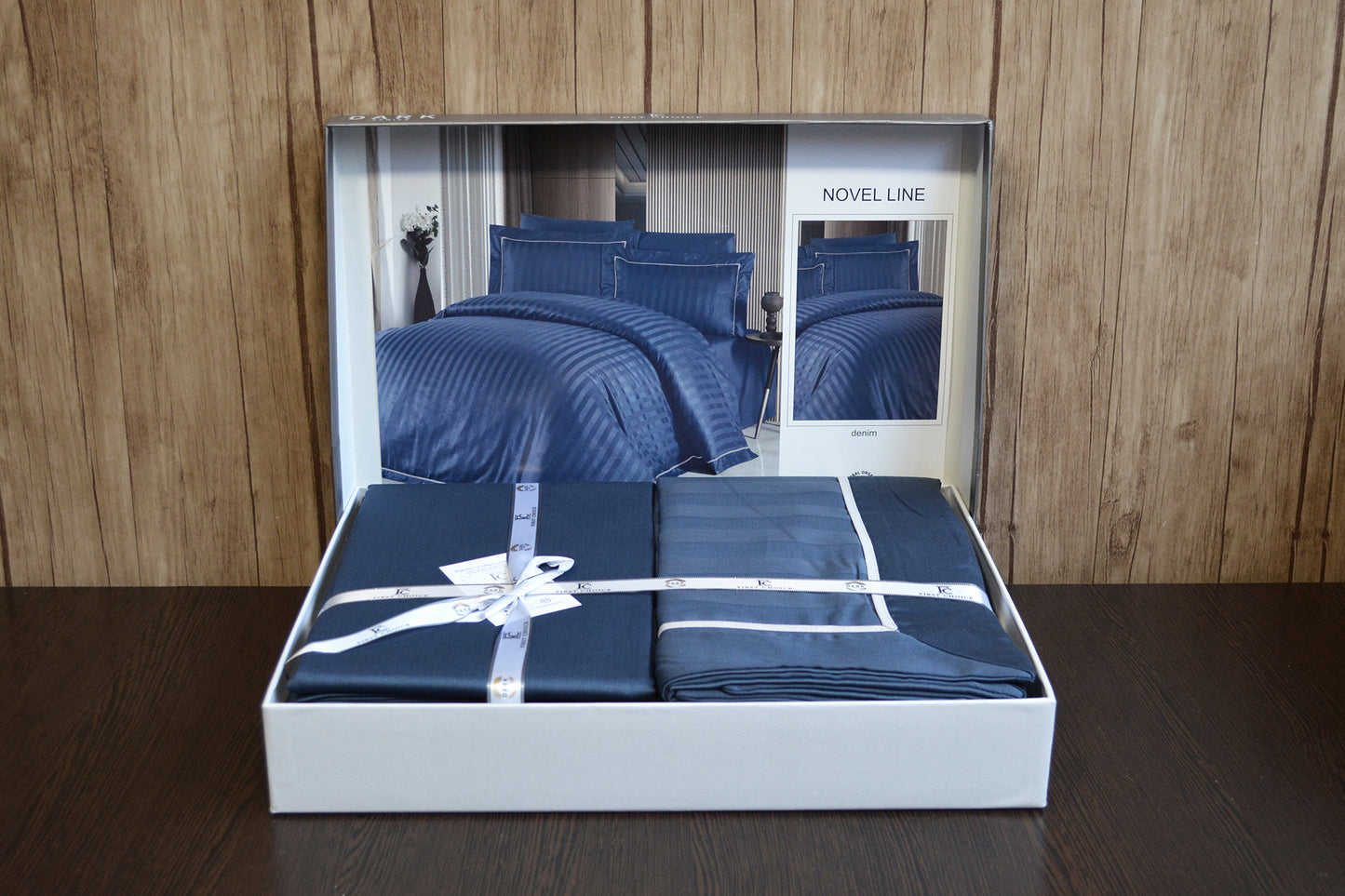Постельное белье Страйп сатин Deluxe Satin Dark Novel Line Denim