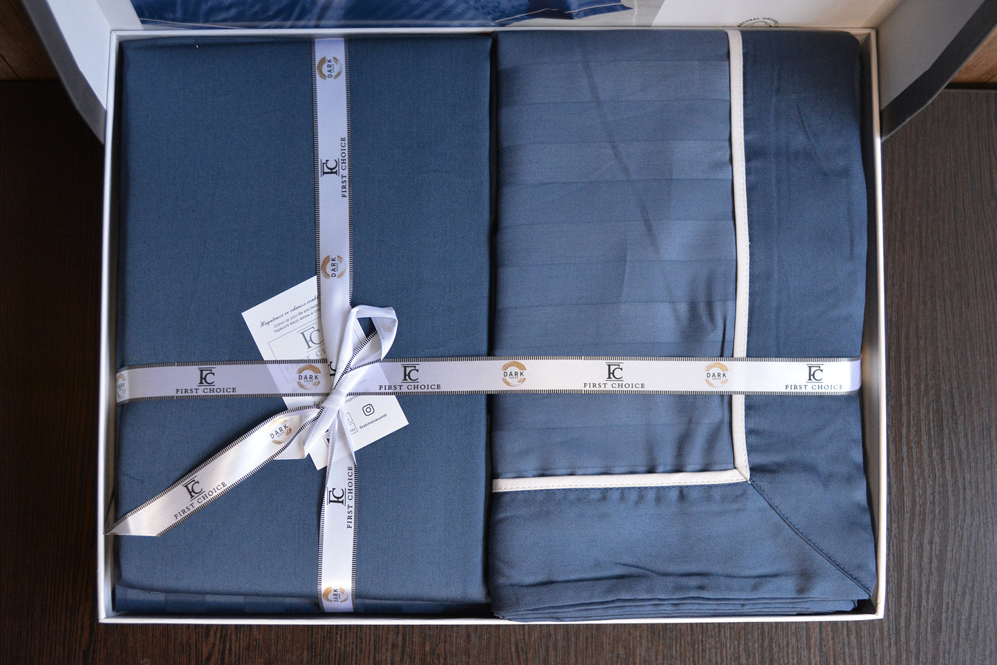 Постельное белье Страйп сатин Deluxe Satin Dark Novel Line Denim