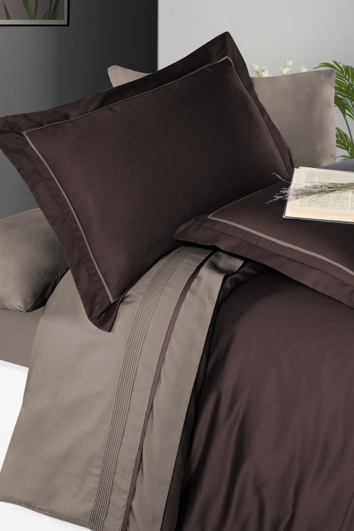 Постільна білизна Сатин Deluxe Satin Dark Serenity Brown Mink