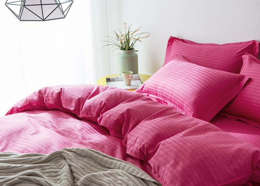 Постельное белье Страйп сатин Stripe Lux Fuchsia 1/1см