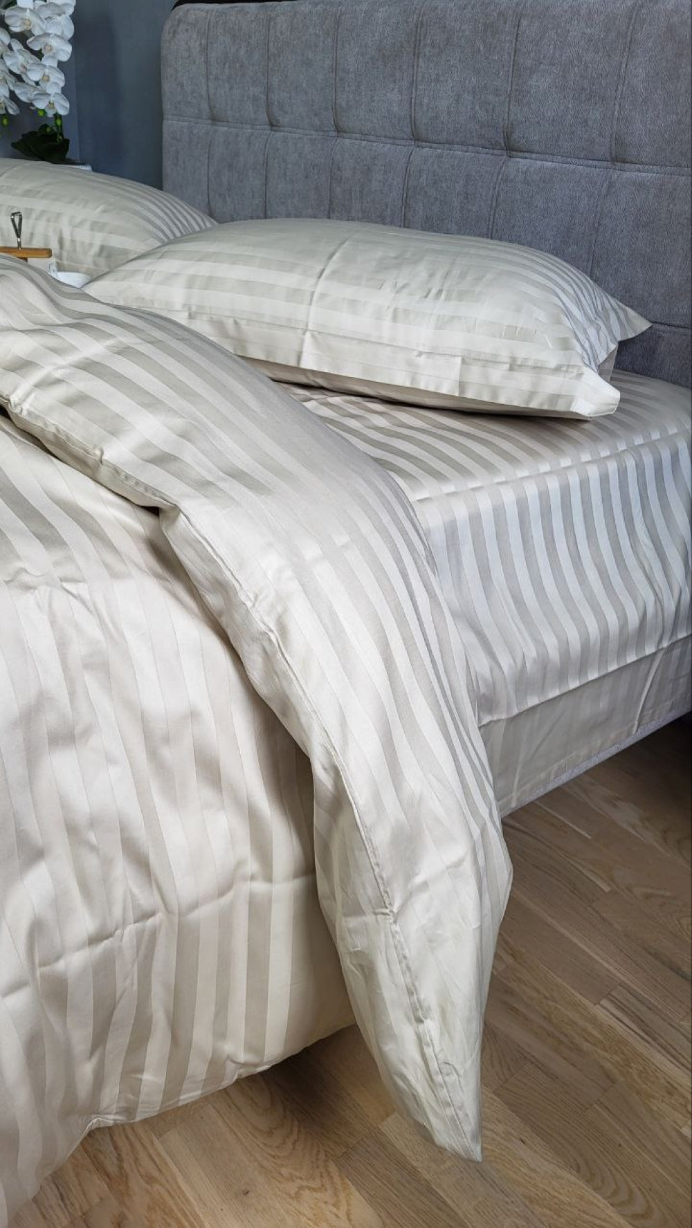 Постельное белье Страйп сатин Stripe Premium, Beige 2/2см