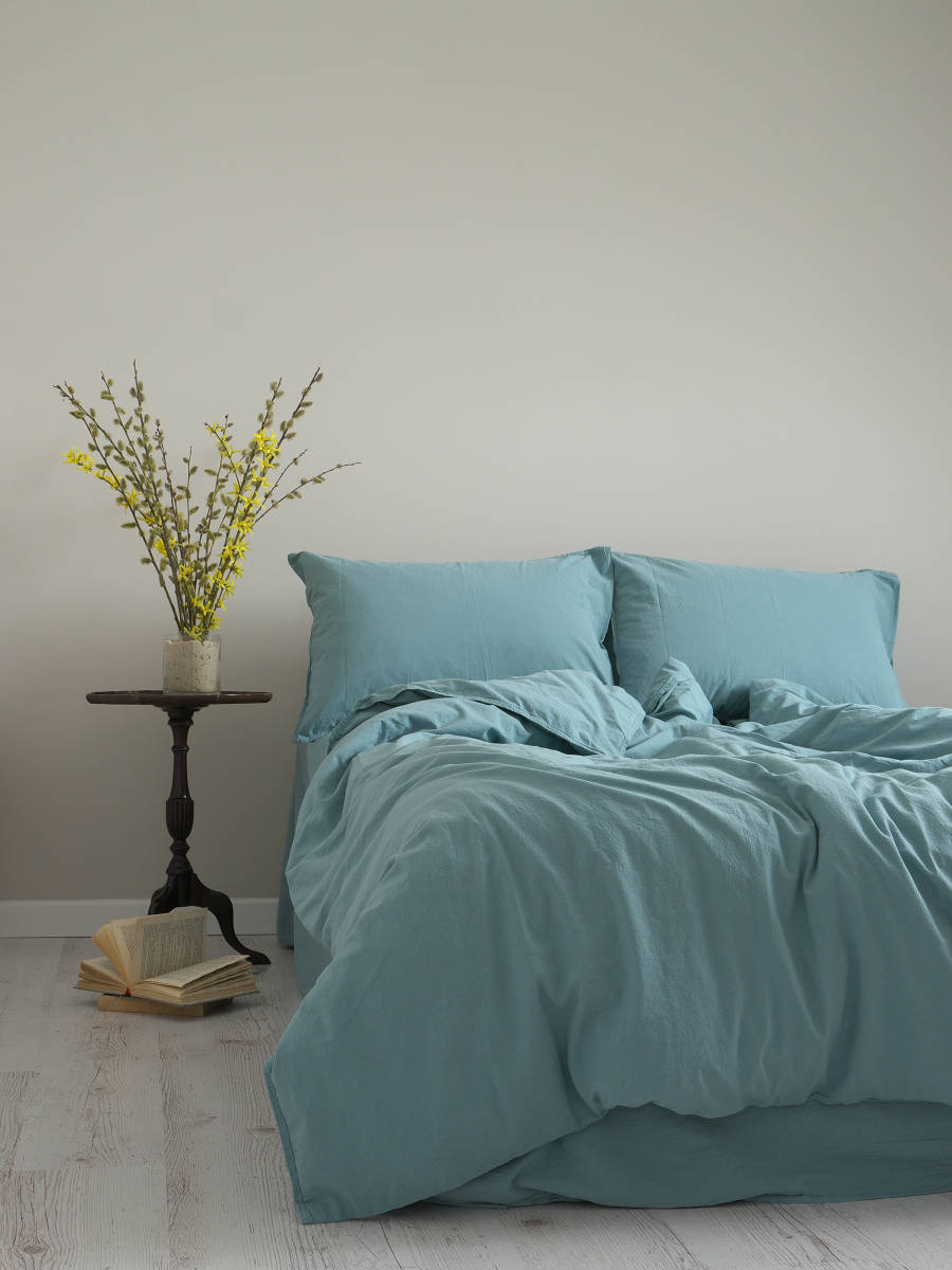 Постельное белье Вареный хлопок Mineral Blue