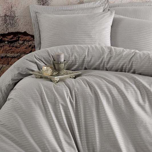 Постільна білизна Страйп сатин Soft Gray Elite