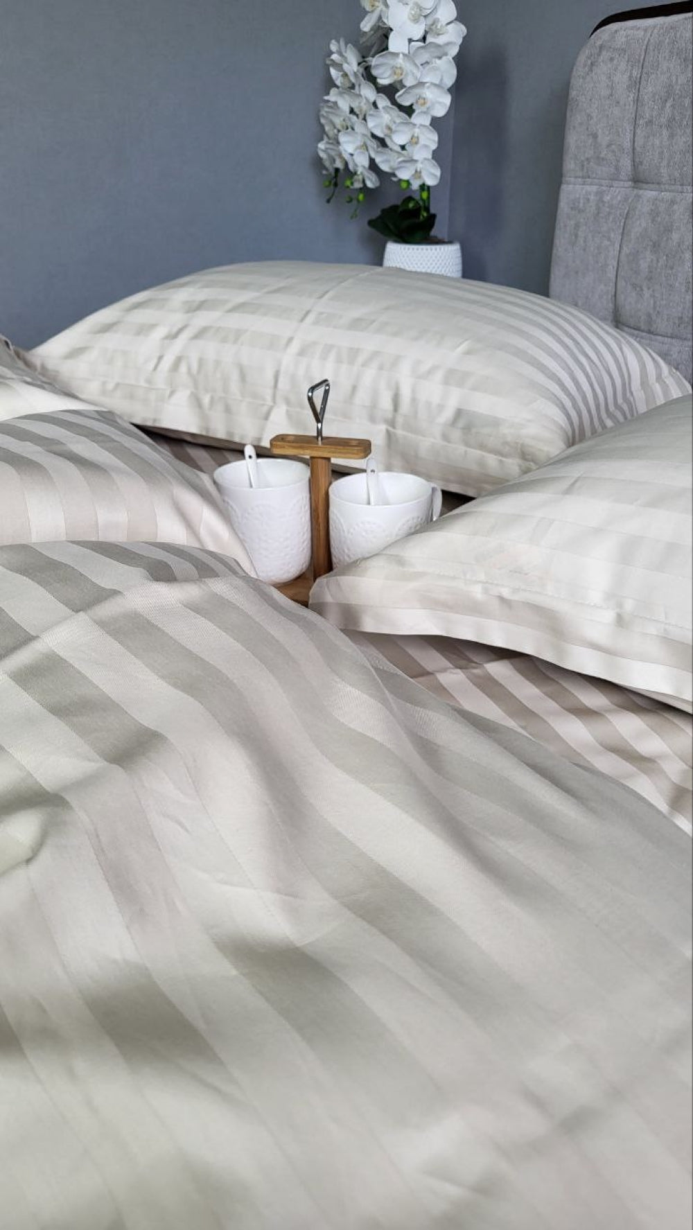 Постельное белье Страйп сатин Stripe Premium, Beige 2/2см