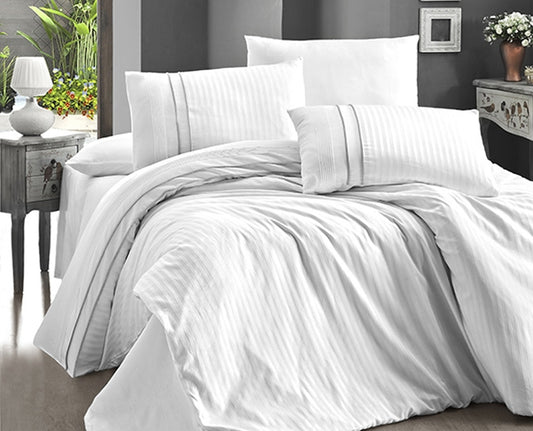 Постільна білизна Страйп сатин Deluxe Satin Stripe Style White
