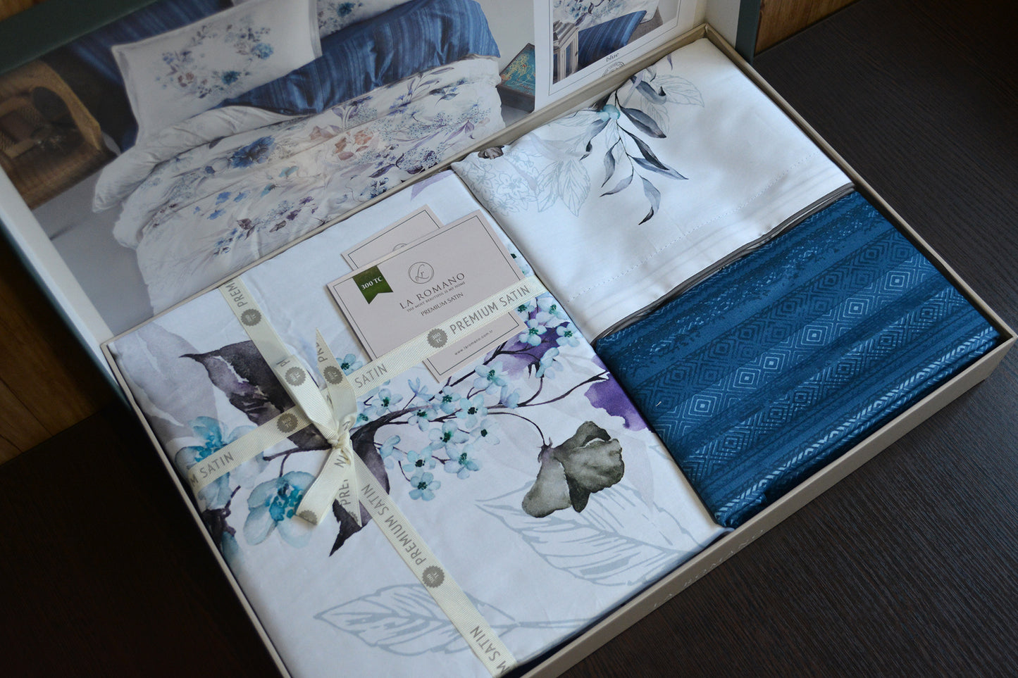 Постільна білизна Сатин Premium Satin Floral Blue
