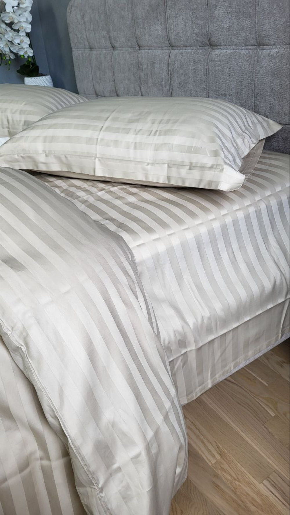 Постельное белье Страйп сатин Stripe Premium, Beige 2/2см