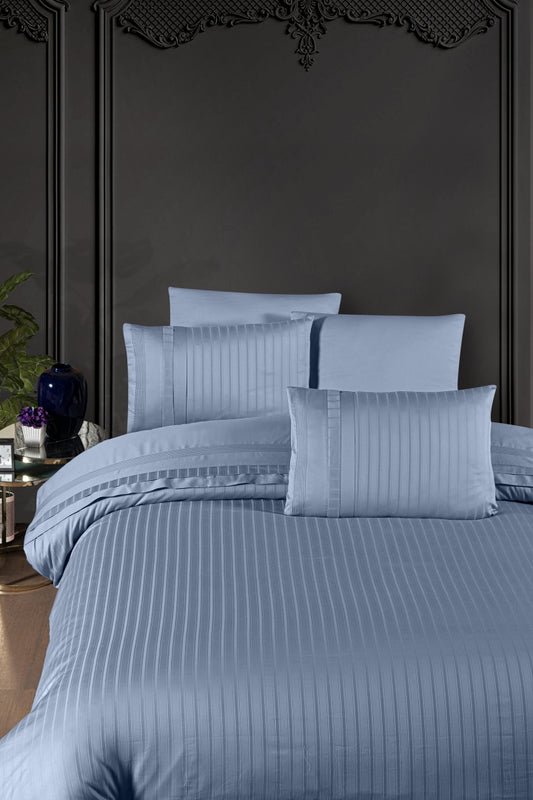Постільна білизна Страйп сатин Deluxe Satin New Trend Dusty Blue