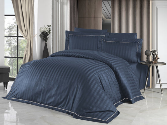 Постільна білизна Страйп сатин Deluxe Satin Dark Novel Line Denim