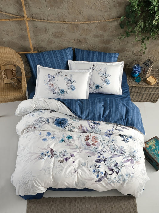 Постільна білизна Сатин Premium Satin Floral Blue