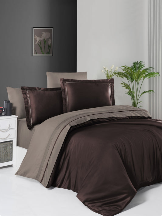 Постільна білизна Сатин Deluxe Satin Dark Serenity Brown Mink