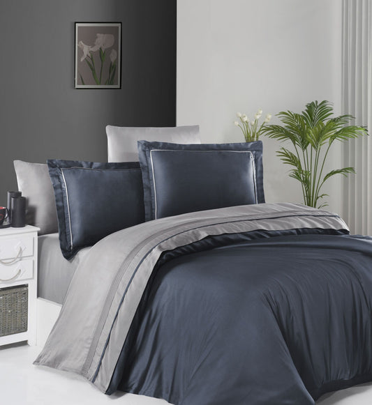 Постільна білизна Сатин Deluxe Satin Dark Serenity Denim-Grey
