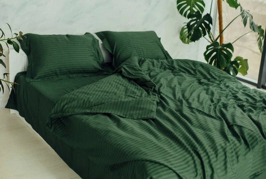 Постільна білизна Страйп сатин Stripe Elite, Green 1/1см