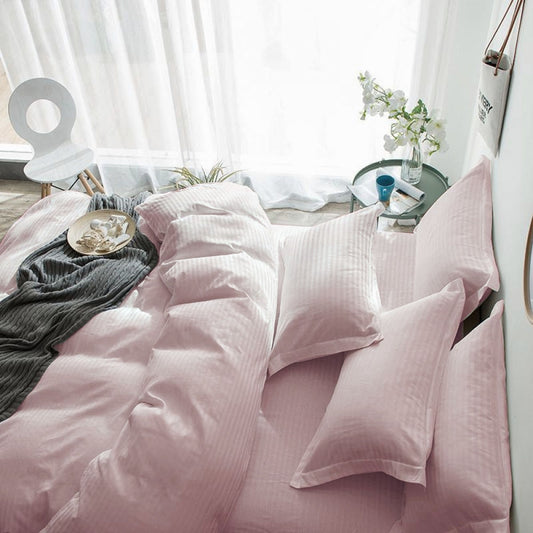 Постільна білизна Страйп сатин Stripe Lux Pink 1/1см